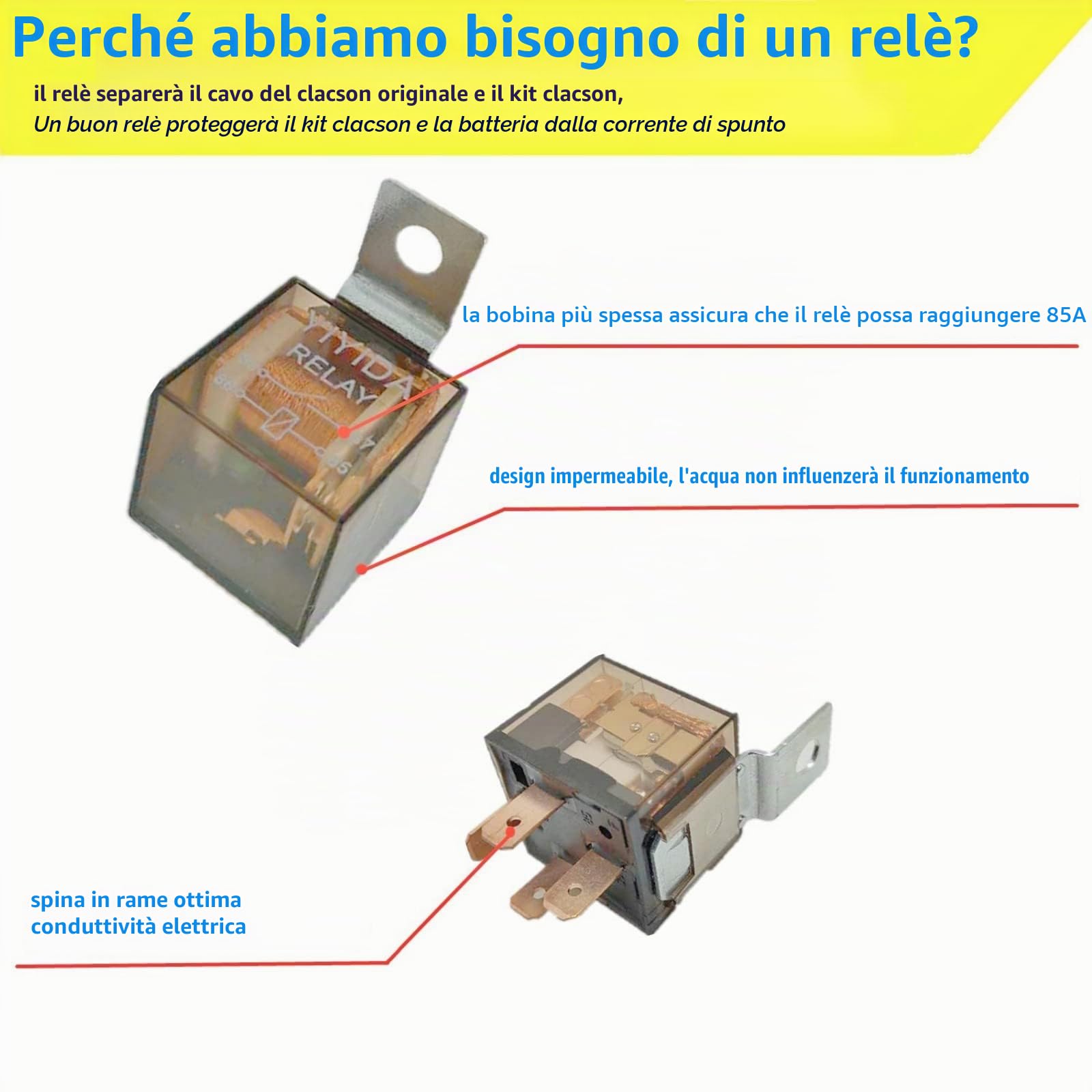 Clacson per auto Clacson per camion 175db Clacson per auto Argento Car Horn Tono alto e basso tono Corno zinco cromato doppio tubo con compressore rosso Air Horn per 24V auto yacht barca ecc