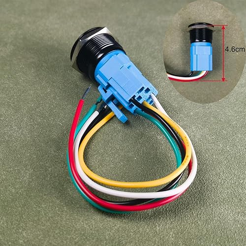 Miniatura 9 de 2 interruptores de botón de cierre de acero inoxidable de 0.75 pulgadas (0.748 in), 12 V-24 V, 5 A, símbolo de alimentación, LED, SPDT, encendido y