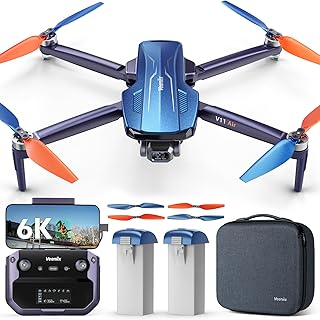 V11Air Drone con cámara UHD 6K para adultos, cardán sin escobillas de 3 ejes, video 4K/30FPS, tiempo de vuelo de 70 minutos con 2 baterías Quadcopter profesional, transmisión digital FPV de 10000 pies
