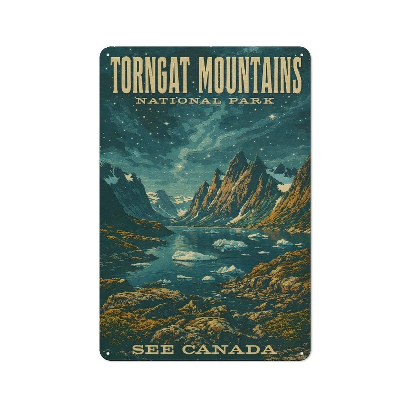 Junmoney Style-9 Smart Torngat Mountains National Park Office Metal Sign 30X20cm, Creative Space Decor For Home Office, Reading Corner Or Bedroom