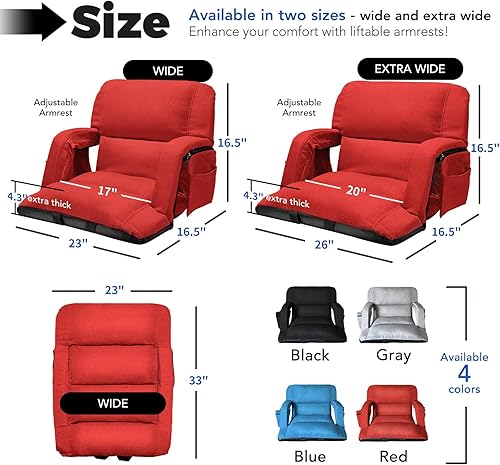 Miniatura 2 de Asientos anchos para estadio con soporte trasero, diseño exclusivo estilo sofá, sillas extragruesas con respaldo y cojín, 6 posiciones reclinables,