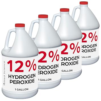 Allied Science 12% Food Grade Hydrogen Peroxide, 4X Stronger, Dilute and Use for Personal Care, Home, Kitchen, Bath, Carpet, Water Cleaner, Plant Treatment, 1 Gallon (4)