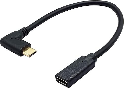Miniatura 10 de Cable de extensión tipo C 3.1 de 90 grados USB 3.1 tipo C macho a macho Gen 2 (10Gbps) Cable de extensión de conector compatible con carga, datos,