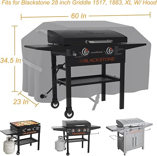 Miniatura 2 de Cubierta de parrilla para parrilla Blackstone ProSeries de 28 pulgadas, cubierta de parrilla 5483 con parte superior plana de 60 pulgadas para