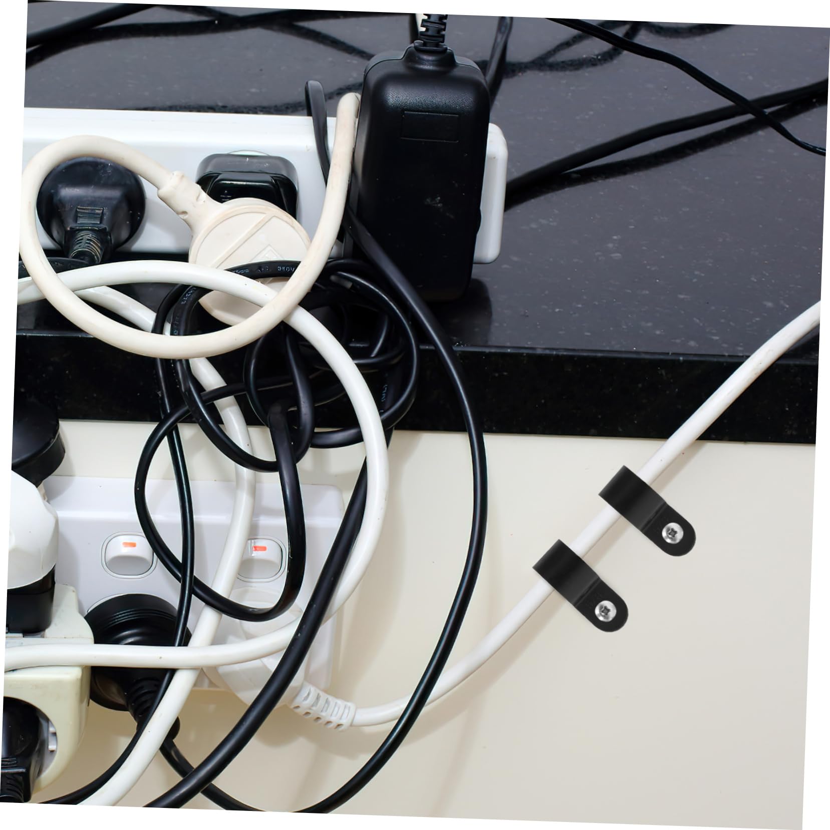 LAPYAPPE 50Pcs Type Wire Management Clips for Cable Organization Suitable for Cables Rope Light Clips for Efficient Wire Management