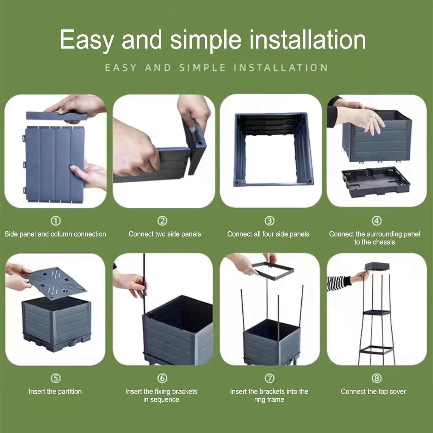 Planter Raised Beds,Self-Watering Vertical Cage,140cm Raised Garden Bed Planter Box | for Tomato Cucumber Pea Vines Cactus Flower Vegetable Fruit Indoor Outdoor Greenhouse