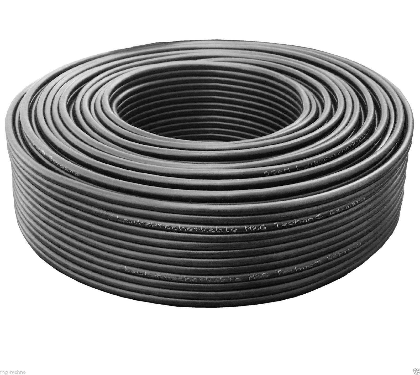 M&G Techno 30m Lautsprecherkabel (Single-Wire) 2 x 4mm² CCA (Kupfer+Alu) rund Schwarz, mit Metermarkierung