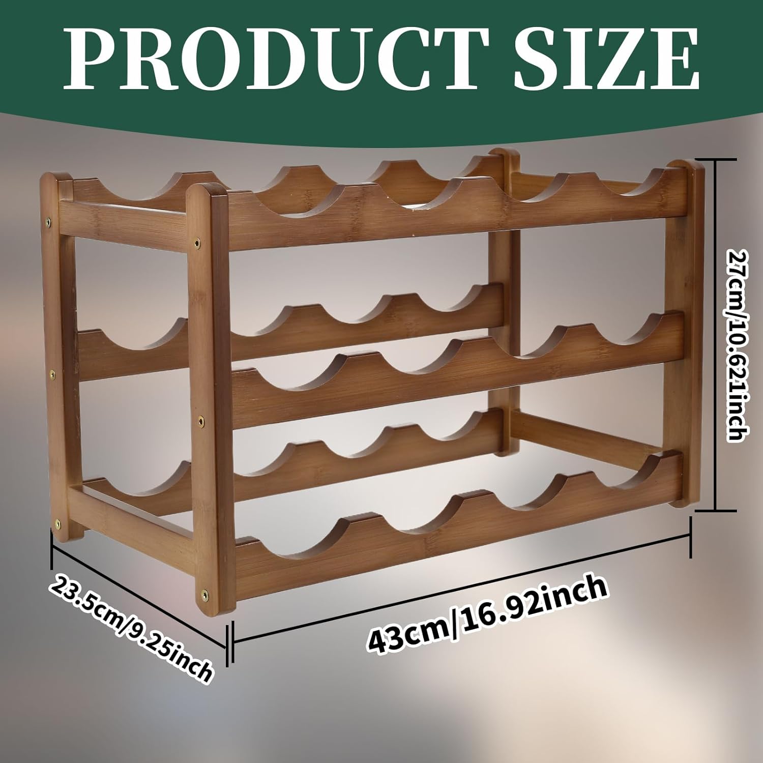 Wine Rack Holder Freestanding 8 Bottle, 2-Tier Small Wine Racks Countertop Cabinet, Double Deck Storage Shelf for Kitchen, Bar, Pantry, Cellar, Basement, Countertop(3 Layer)