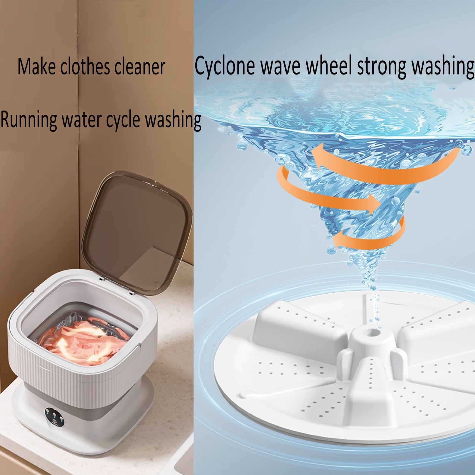 Draagbare Mini Wasmachine en Droger - 8L Opvouwbare Was- en