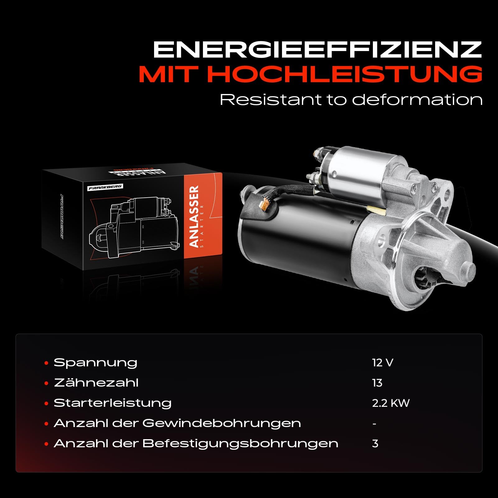 Frankberg Démarreur 2,2 kW 12 V 13 dents 97VB11000AA
