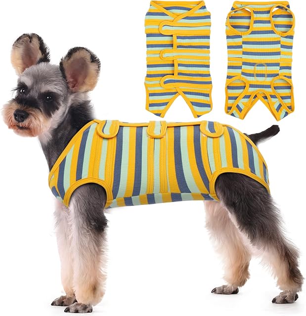 Kuoser Dog Surgery Recovery Suit for After Surgery Female,Professional Pet Recovery Shirt Dog Abdominal Wounds Bandages,Substitute E-Collar & Cone,Prevent Licking Dog Onesies Pet Surgery Recovery Suit