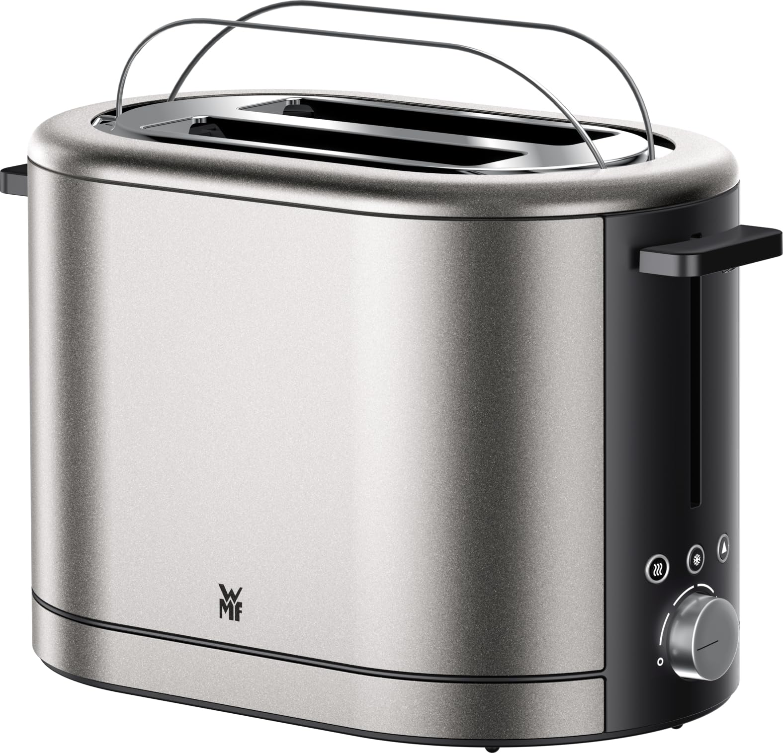 WMF Lono Silk Toaster 2 Scheiben, Edelstahl Matt Grau, Doppelschlitz Toaster mit XXL-Brötchenaufsatz, 7 Bräunungsstufen, LED-Funktionen, breiten Schlitzen und Krümelschublade, Anti-Fingerabdruck