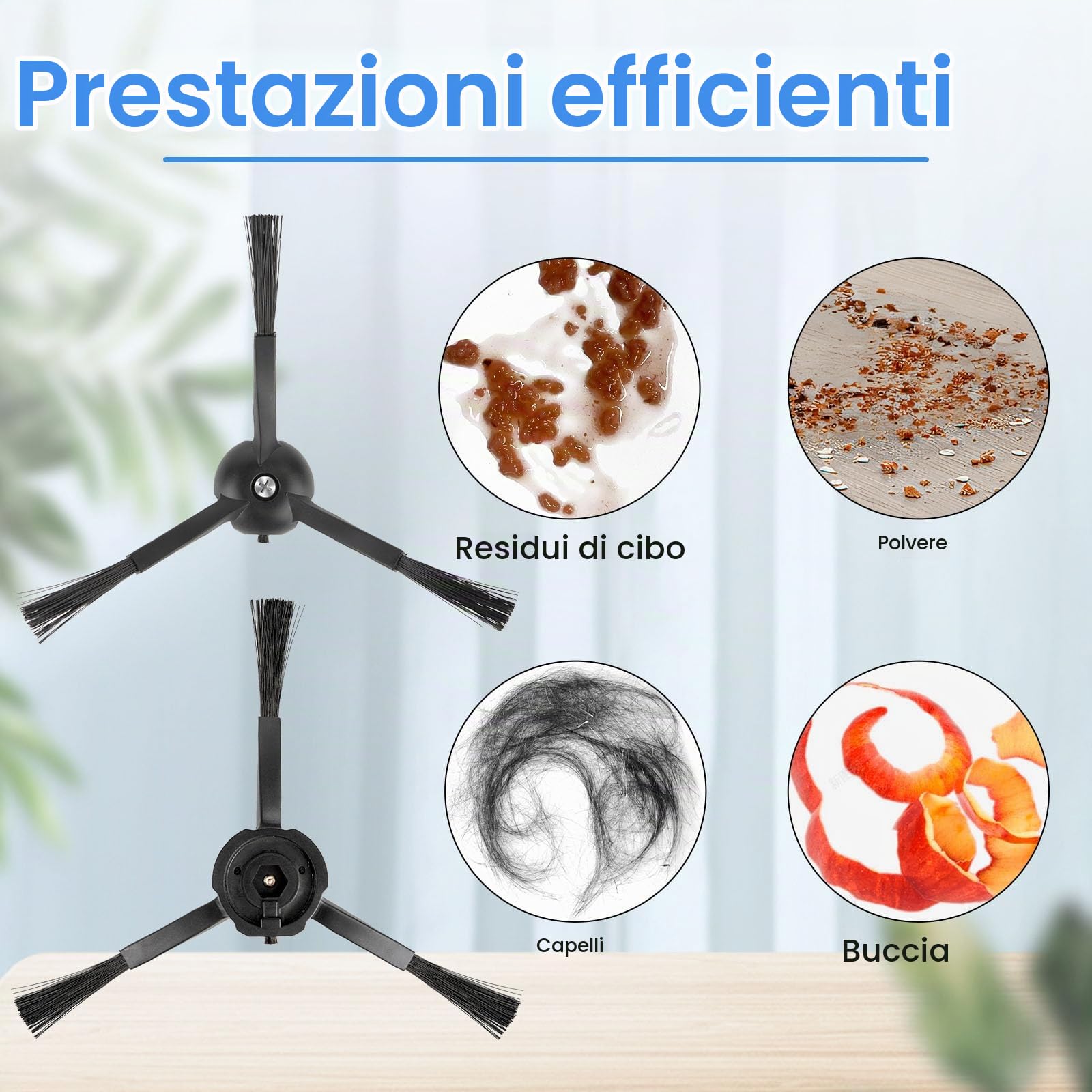 (8 Pezzi) Spazzole laterali per Roborock S8 MaxV Ultra, S8 Max Ultra, QRevo, Qrevo Pro, Qrevo S, Qrevo Master, S8 Pro Ultra, S7 MaxV Ultra, Q7 Max, Q5 Pro+, S8, S7 Series, E Series S4 S5 S6