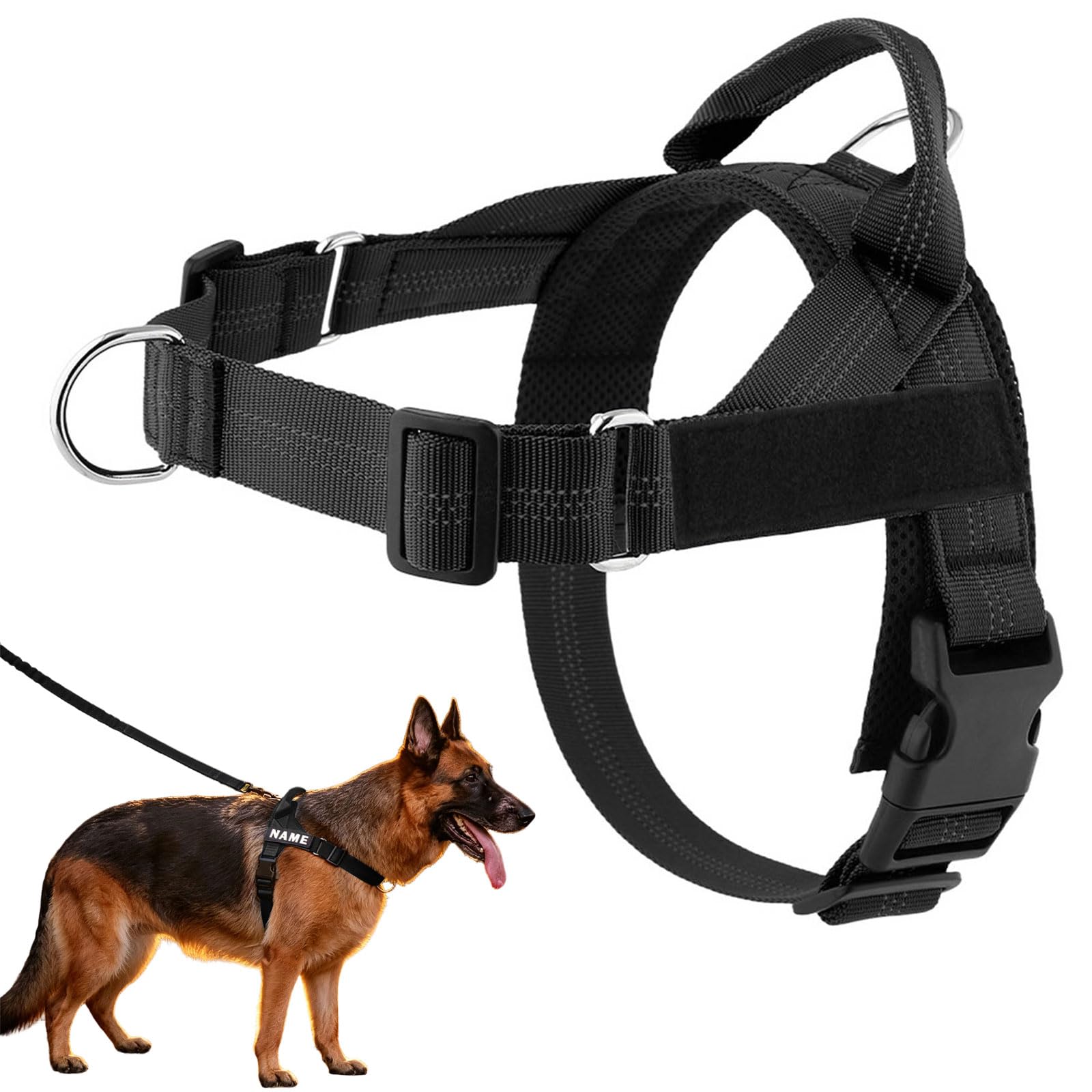 ParoPet No Pull Adjustable Dog Harness, Breathable Comfort Pet Walking Vest Harness with Secure Buckle Design, Ideal for Medium Large Dogs Daily Travel Activities and Outdoor Walking Training