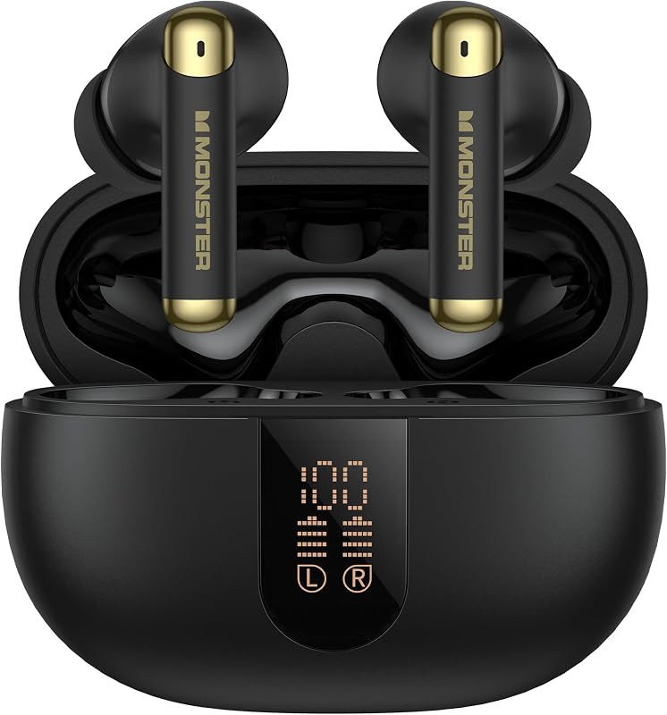 Wireless Earbuds, Bluetooth 6.0 in-Ear Headphones with Charging Case, Stereo Earphones Deep Bass Sound, Built-in Mic, Clear Call, Water Resistant Design for Sports