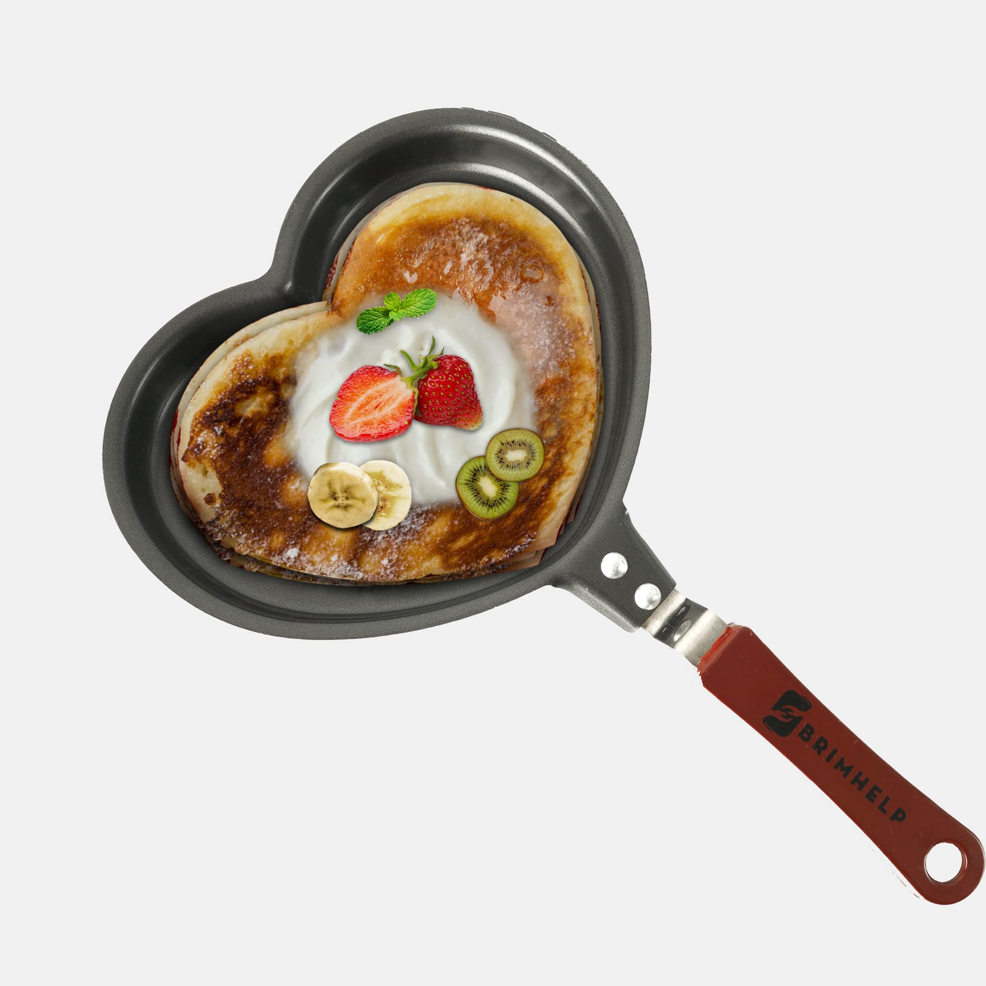 Brimhelp Heart Shaped Pancake Mould Pan Ceramic Nonstick Pan Mini