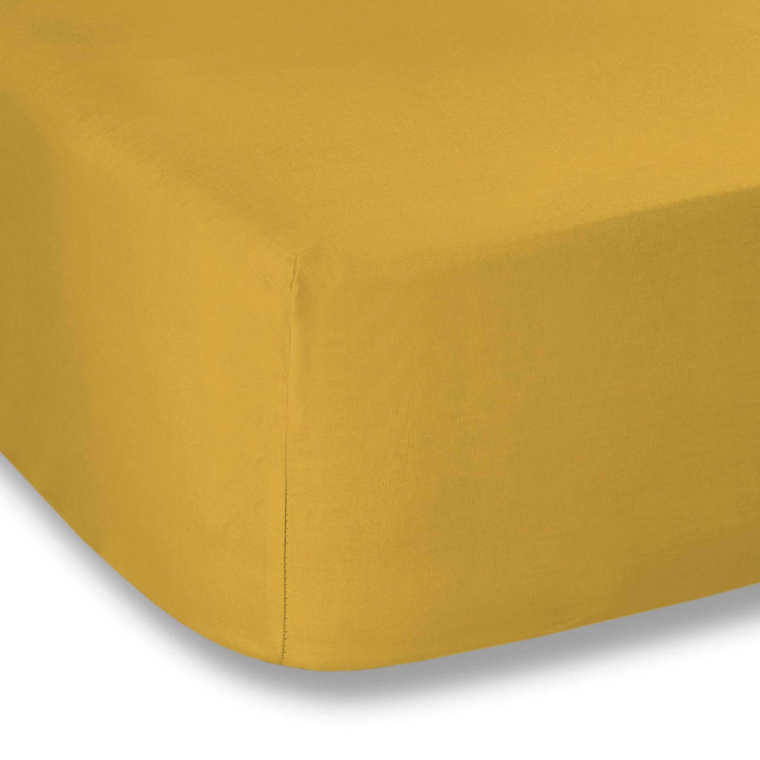 Plain Dyed Mustard Fitted Sheet 200 x 200 cm