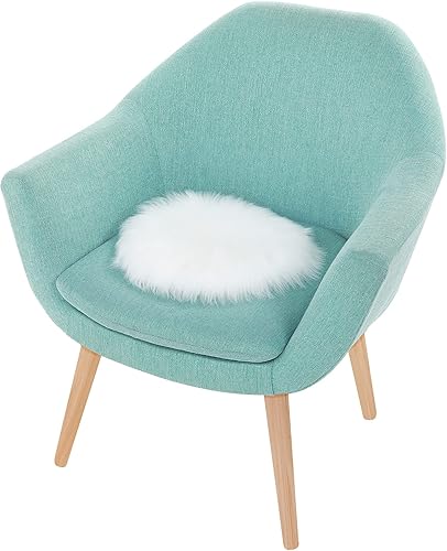 Miniatura 6 de Molain Almohadilla de piel sintética para silla de 12 pulgadas funda redonda para asiento tapete suave y esponjoso para sofá fondo de fotografía de