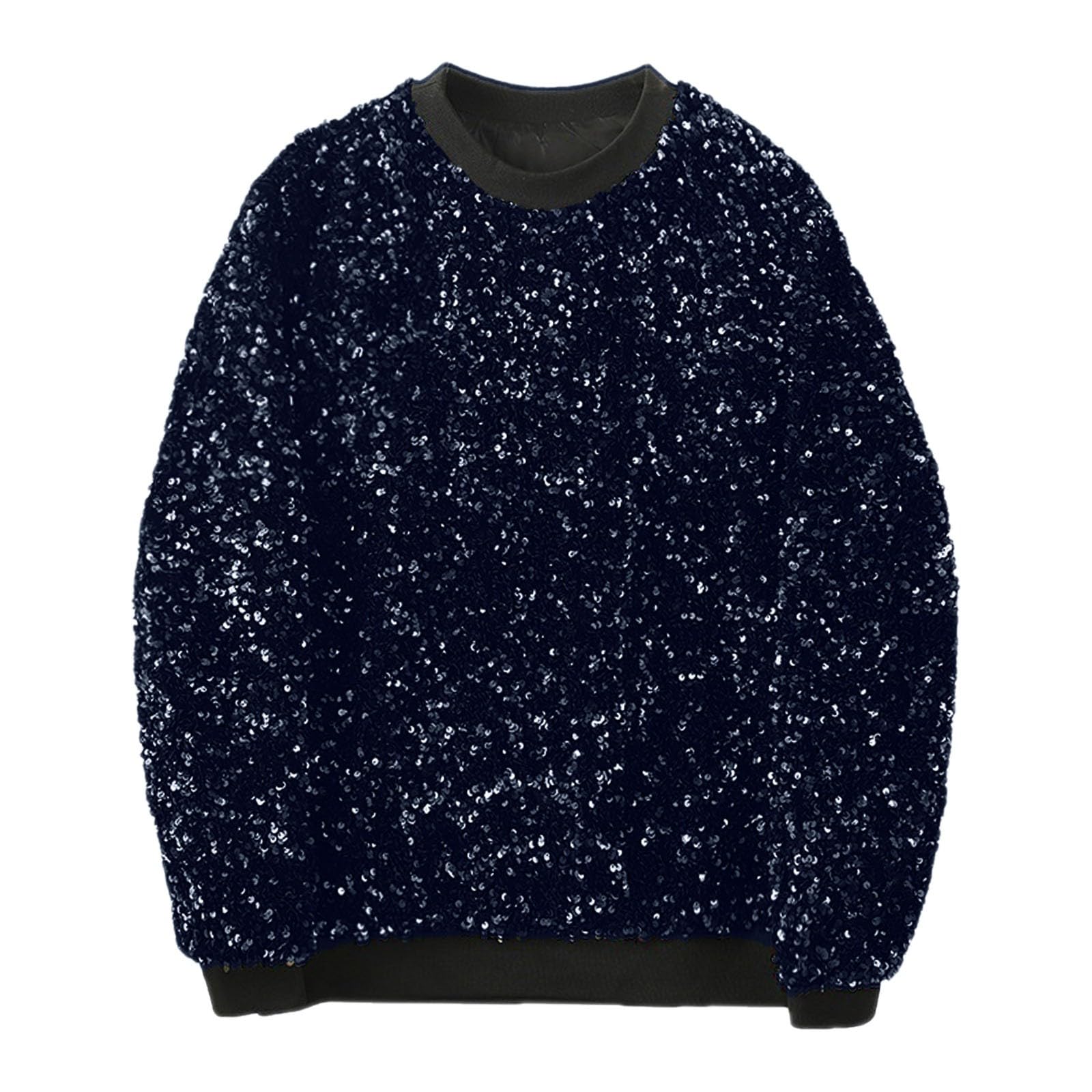 Felpa con cappuccio Oliv Carnival Maschio Hip Hop Glitter Pieno Paillettes Sciolto Felpa Manica Lunga Girocollo Camicia Oversized Pile Uomo