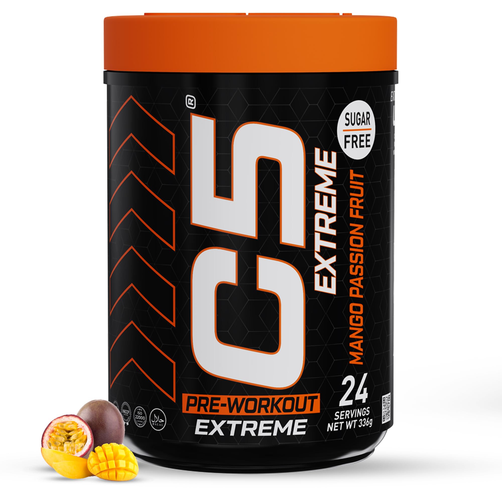 Extreme Pre Workout Powder Mango Passion Fruit - 24 Servings, Sugar Free, Zero Calories, 200mg High Caffeine - Beta Alanine - Citrulline Malate, High-Performance Pre-Workout Booster Supplement
