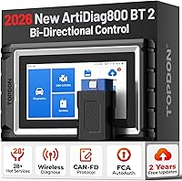TOPDON AD800BT 2 OBD2 Scanner: 2026 Bidirectional Tool, All-System Diagnostics, 28+ Resets, FCA AutoAuth, 2 Years Free Updates