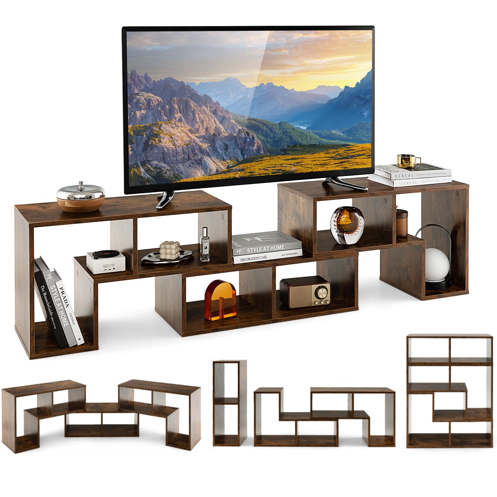 vidaXL Tv-meubel 102x30x37,5 cm bewerkt hout betongrijs, tv