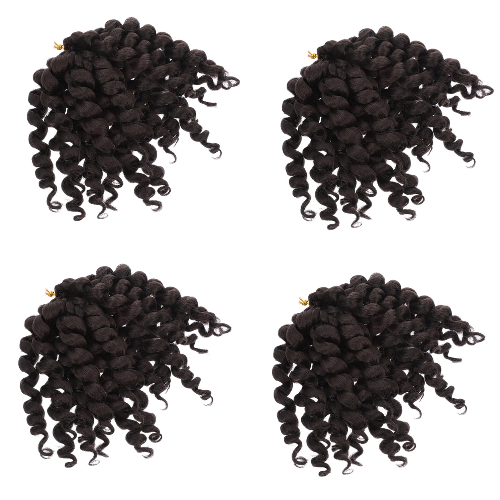 POPETPOP 4pezzi Extension Sintetici Ricci Corti Per Donne Alla Moda Stile Africano Volumizzante e Morbido Per Occasioni Speciali e Servizi Fotografici