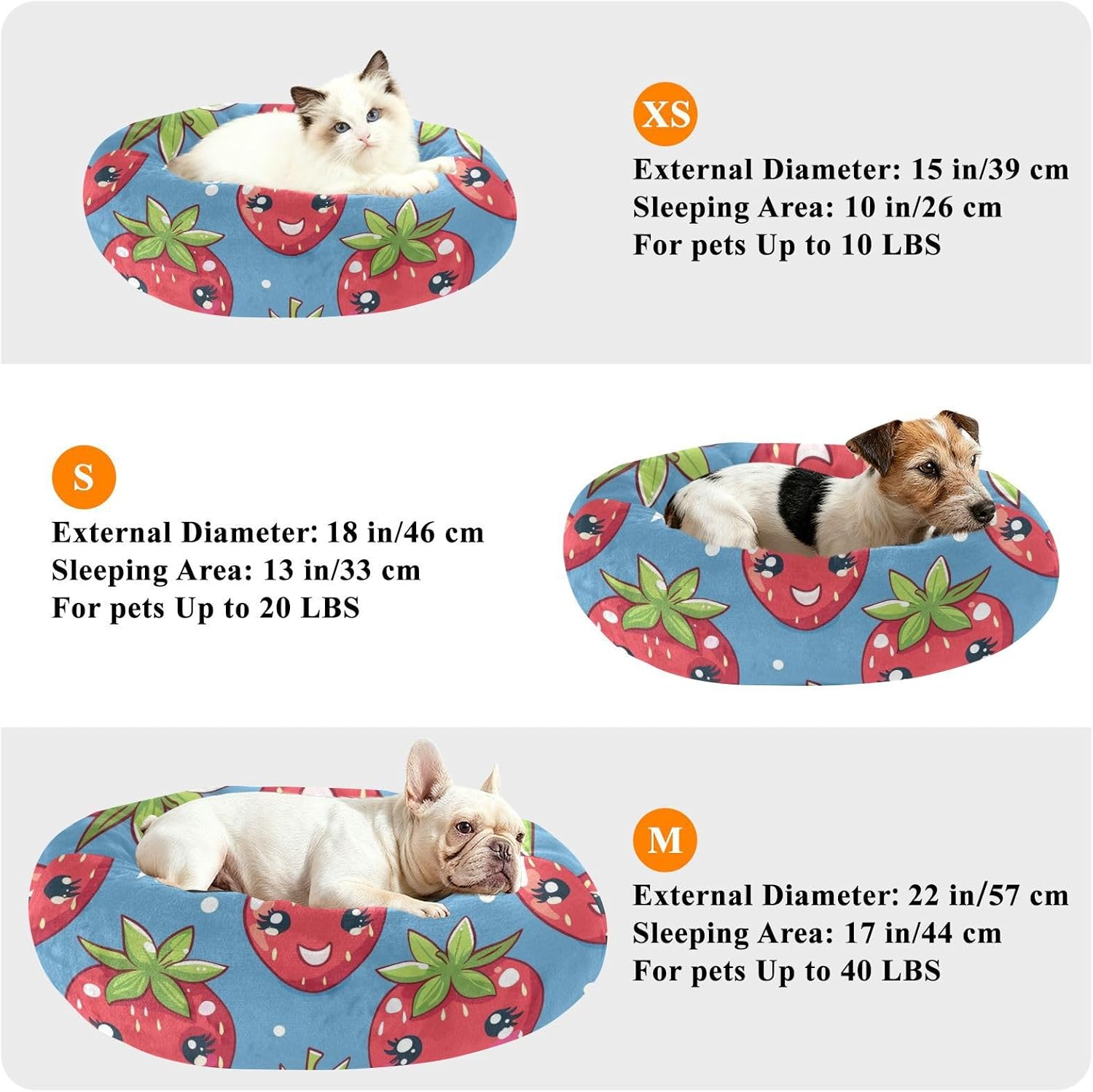 cartoon bed blue strawberry sapphire warm cozy cat pillow bed extra small size pet supplies dog beds for small dogs