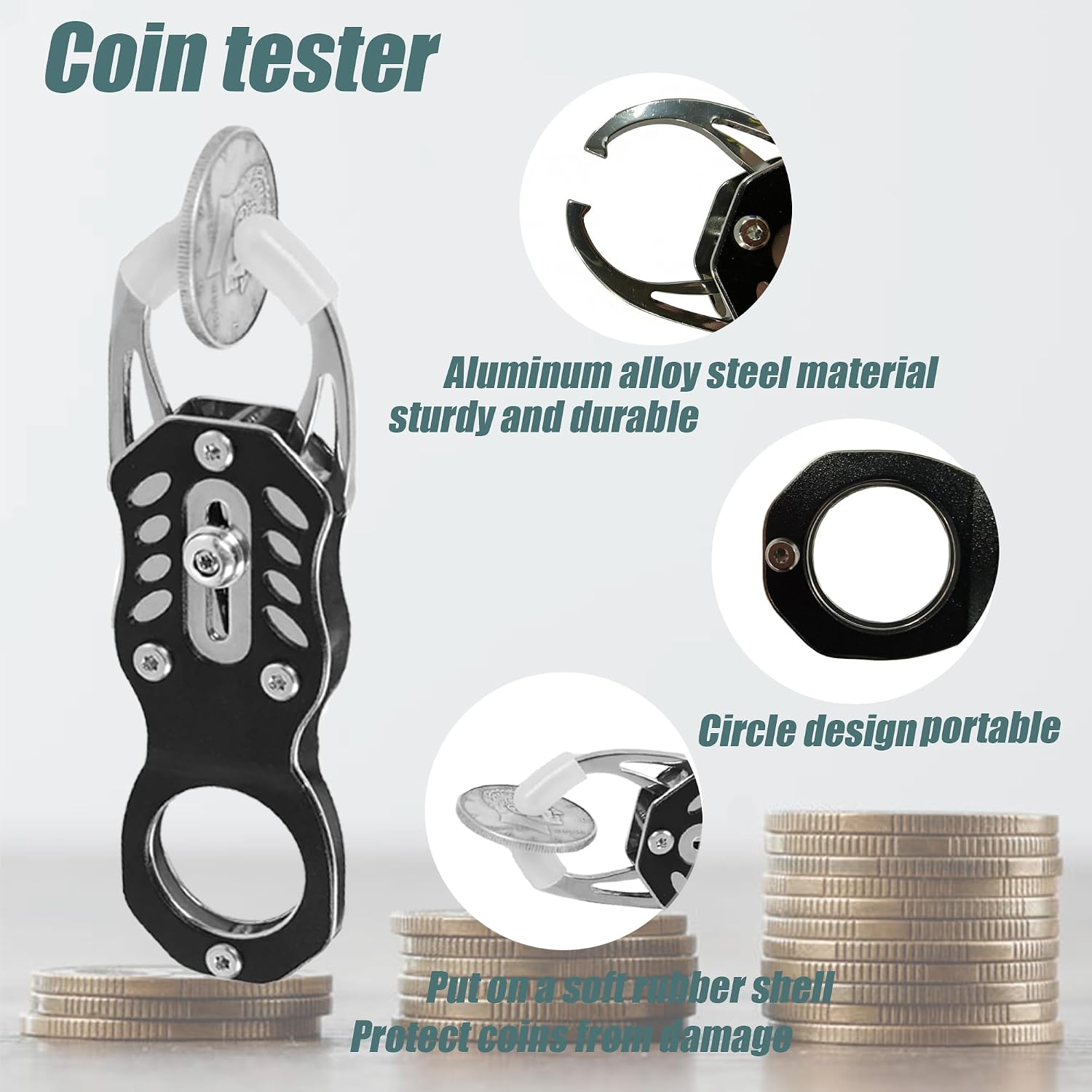 Aoutou 14PCS Coin Ping Test Kit, Silver Gold Test Kit Test Kit, Including Coin Clip, Wooden Hammer, Magnifying Glass, Magnetic Buckle, Coin Collection Box, Measuring pad, Gloves, etc