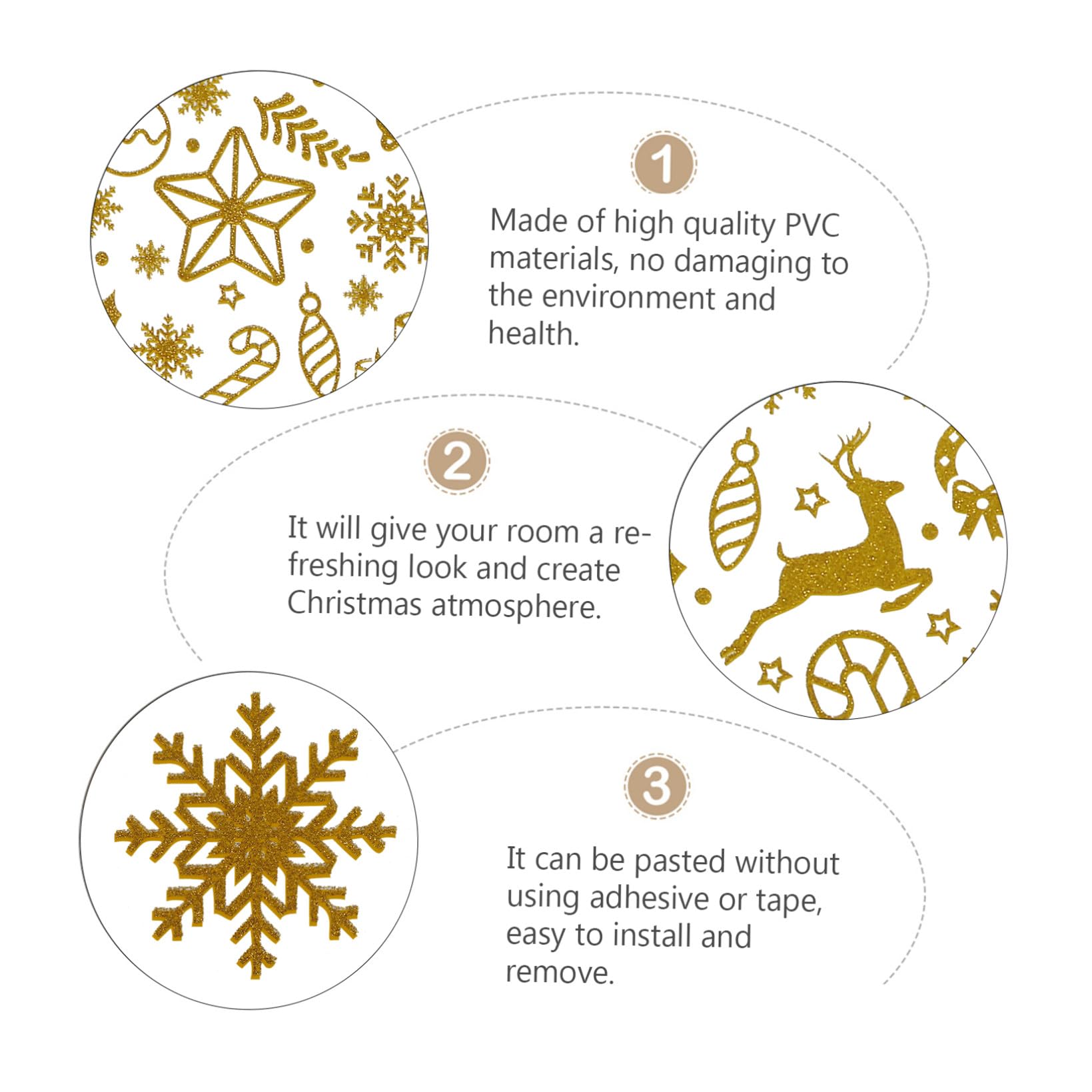 IMIKEYA 6 Stk Weihnachtsaufkleber Urlaub Wand winterliche Fensterfolie Winteraufkleber weihnachtsdeko abnehm aufkleber Weihnachtsfensterpatch Home-Aufkleber für Weihnachten PVC