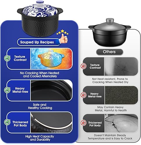 Miniatura 5 de Olla de arcilla resistente - Sustituye tanto a un horno holandés como a una olla (4.5 cuartos de galón)