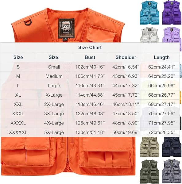 Tactical Vest for Men, Outdoor Work Safari Fishing Vests,Summer Lightweight Utility Cargo Jacket with Multi Pockets - 3