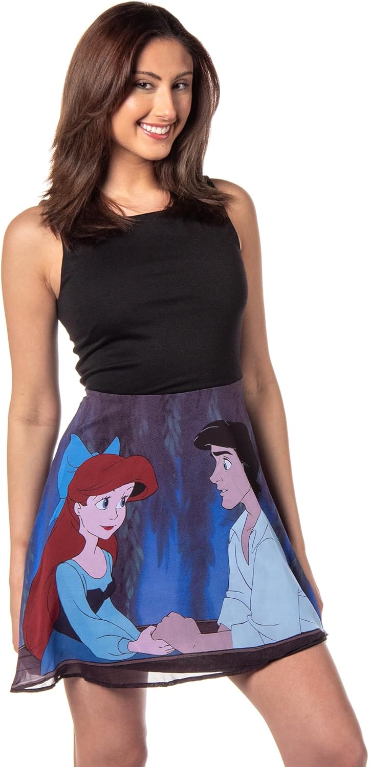 Disney The Little Mermaid - Vestido de patinadora para mujer Ariel y Eric Kiss The Girl