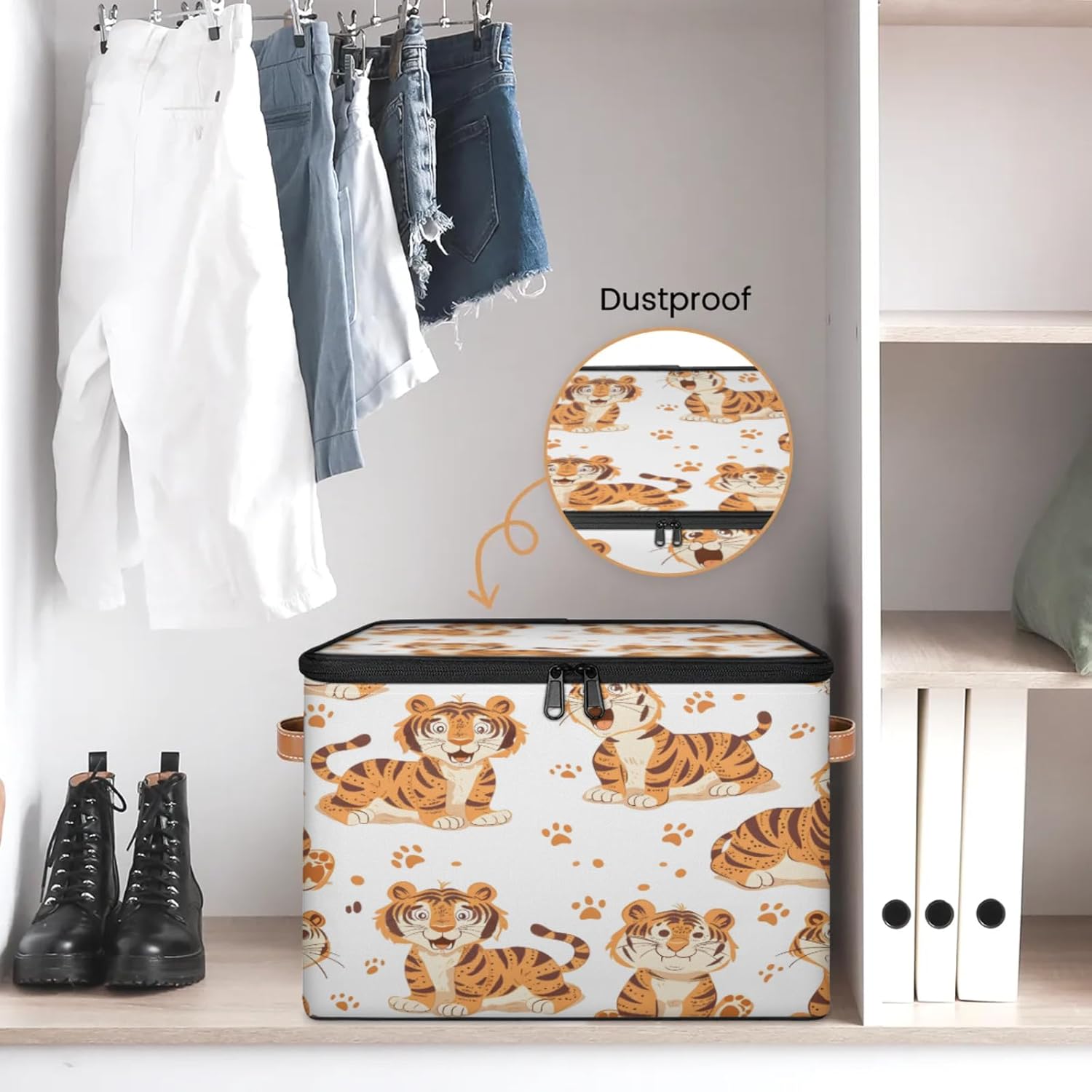 2-Pack Storage bins with lids - 26 quart organizer bins - Collapsible fabric storage bins with sturdy handles and double zipper tops - Versatile for home, toys, dorm rooms