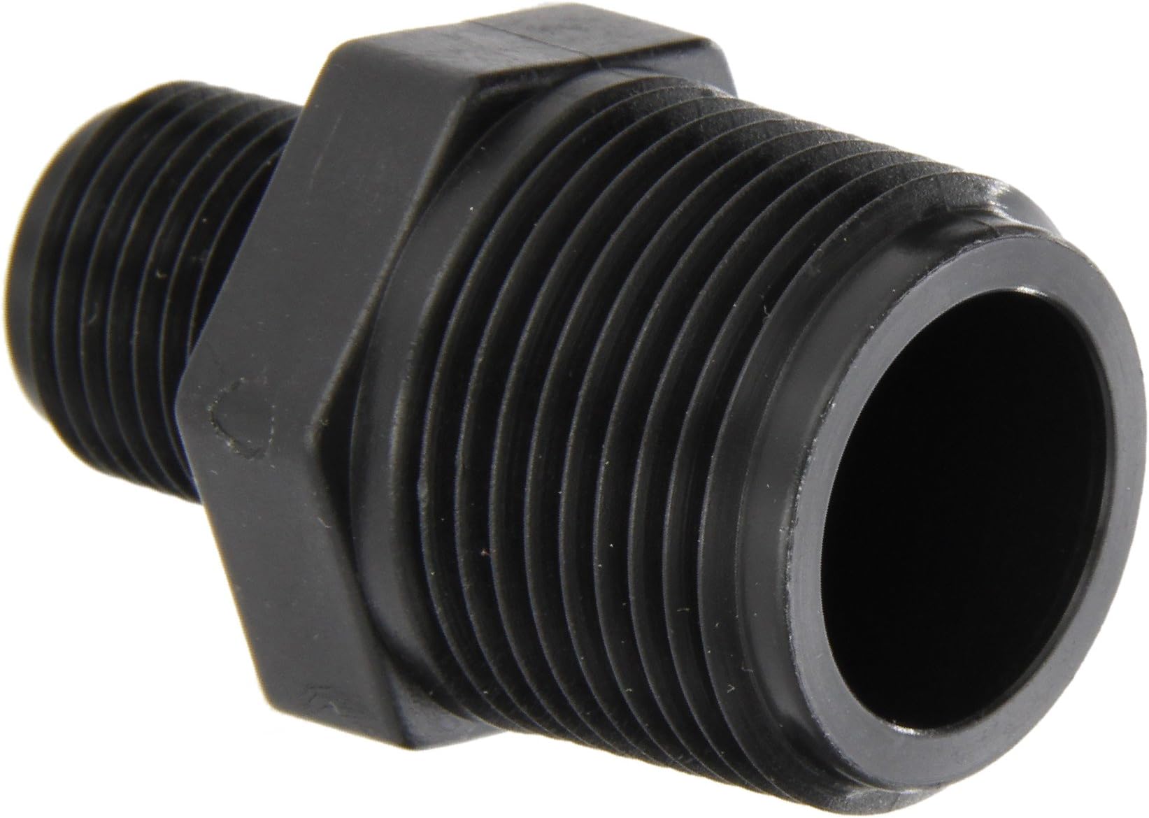 RN100-050 Polypropylene Pipe Fitting, Reducing Nipple, Schedule 80, 1" NPT Male x 1/2" Length