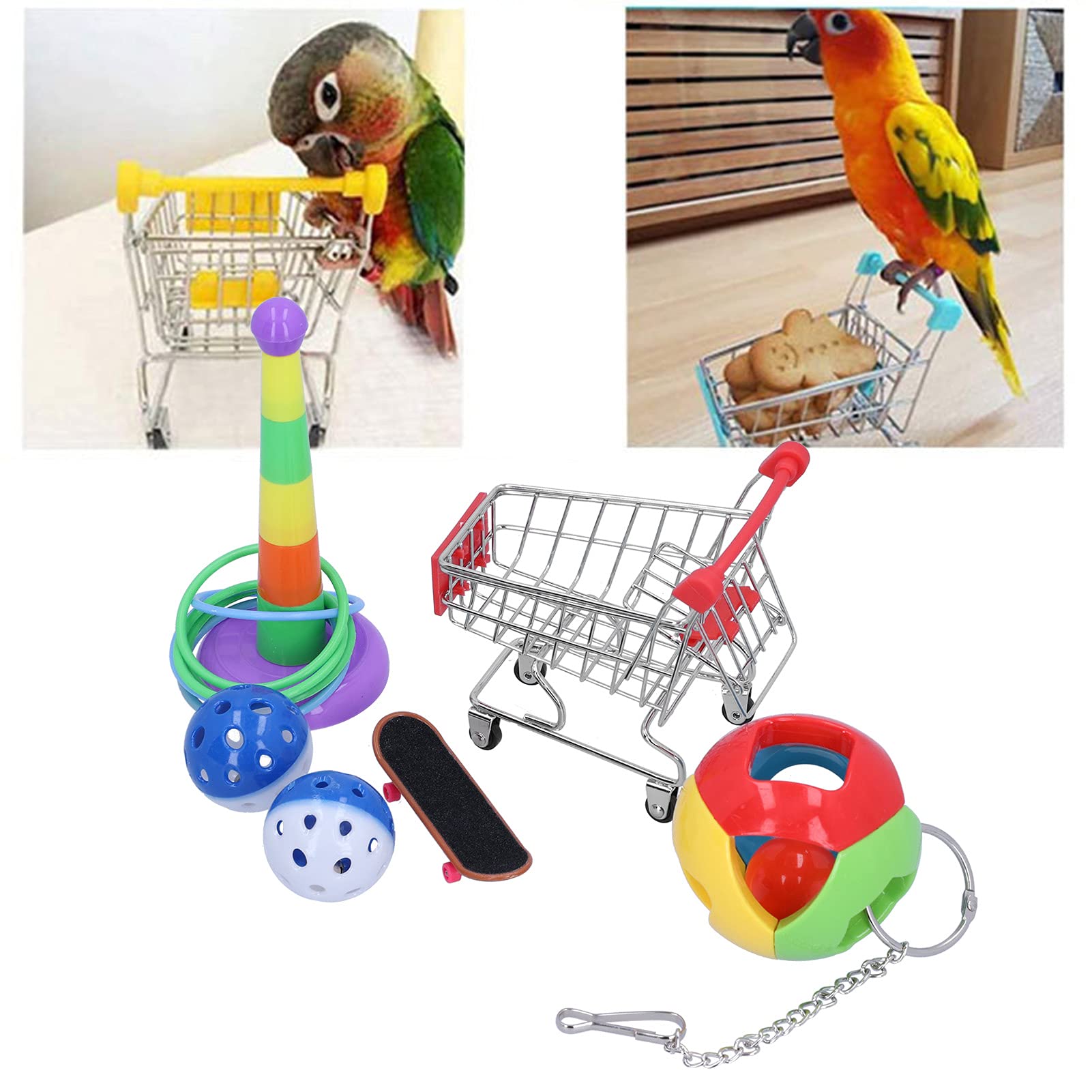 Set 4 Giocattoli Per Pappagalli - Giochi Intelligenza Per Cocorite, Calopsite E Pappagallini - Foto 2