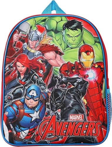 TDL Avengers Boys Backpack Character Rucksack Kids School Bag Superhero Carry Travel Bag With Drinks Holder Red