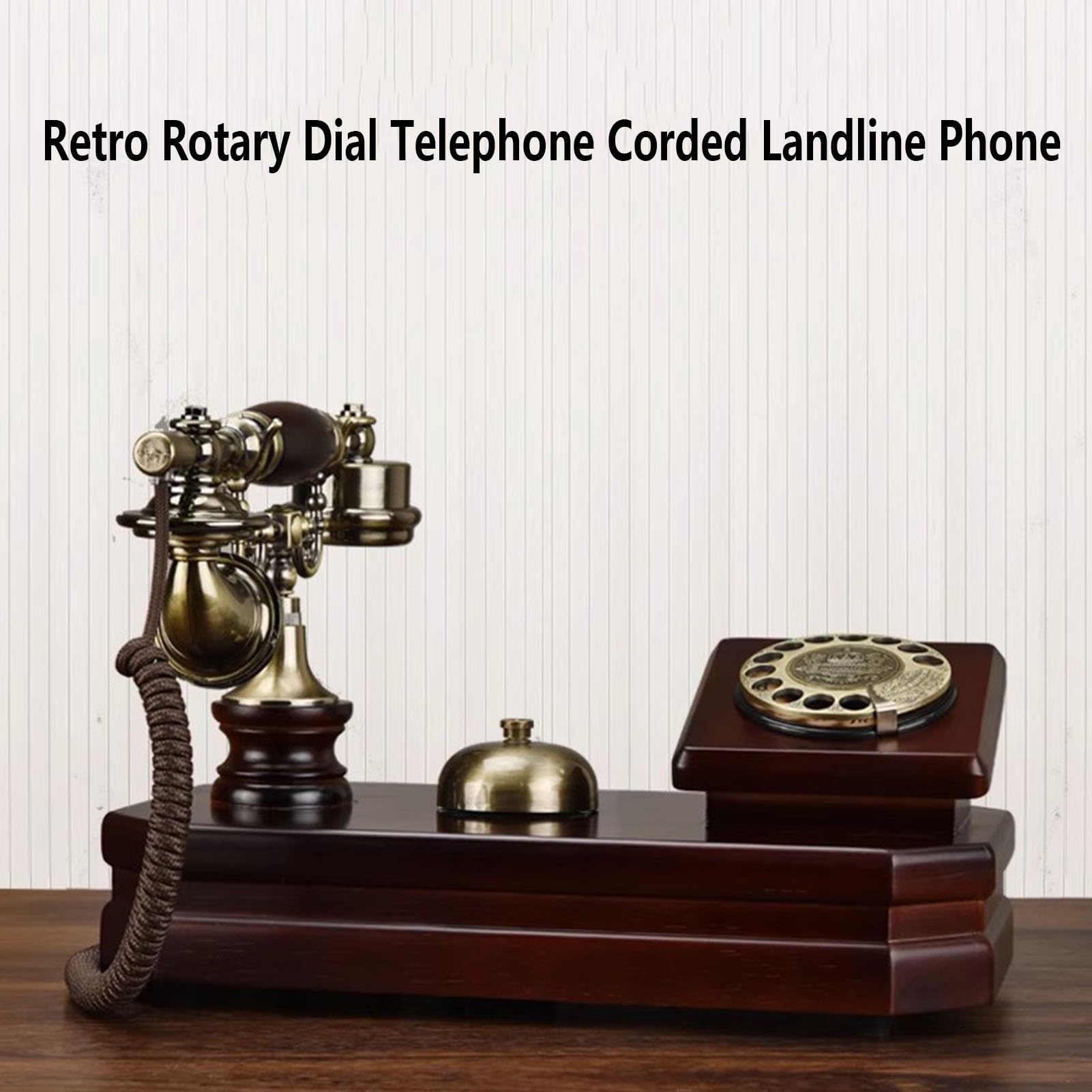 Telefon obrotowy Analogowy telefon stacjonarny Telefon przewodowy na biurko Klasyczna dekoracja retro Telefon domowy/biurowy