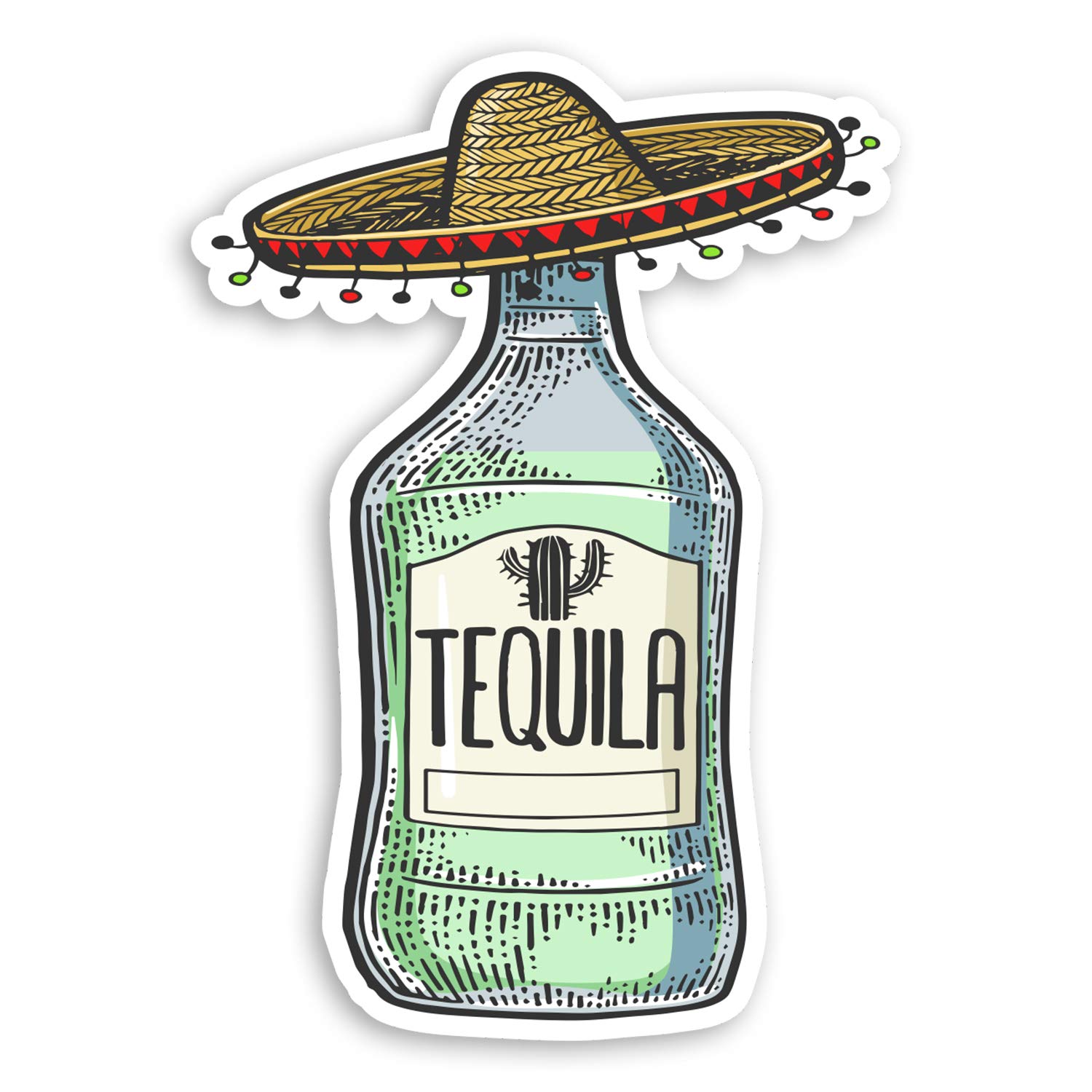 Destination Vinyl Ltd Multi 2 X 10Cm Tequila Bottle Vinyl Stickers - Drink Joke Funny Laptop Sticker #30955 (10Cm Tall)