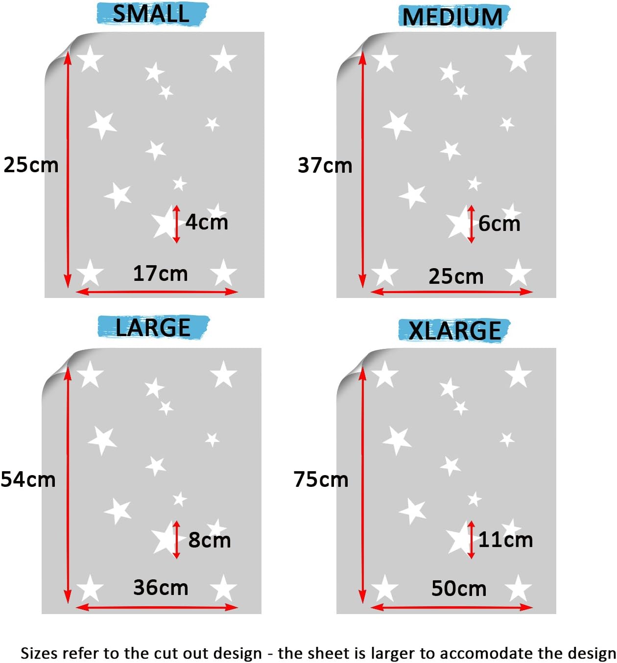 Scattered Stars Nursery Pattern Stencil | Girls Or Boys Nursery Home Wall Decorating & Craft Stencil | Paint Walls Fabrics & Furniture | 190 Mylar Reusable Stencil (L/36X54CM)
