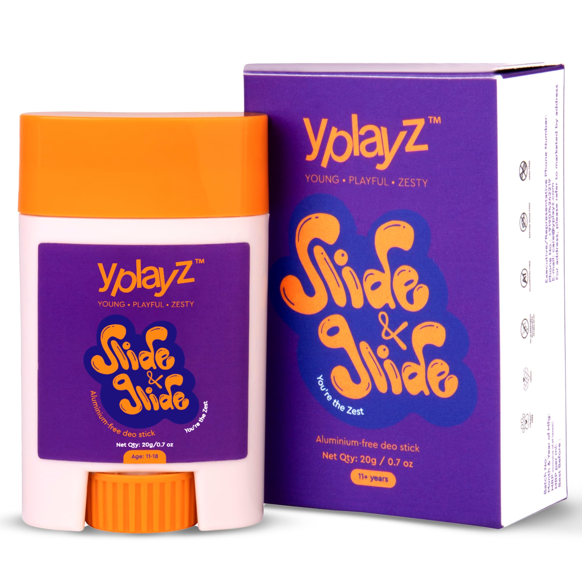 Sponsored Ad - Slide & Glide Deo Stick Kids & Teens 11+ Yr | Underarm Deodorant Stick With Citrusy Cedar Scent |8+ Hr Sweat & Odor Free Day|Baking Soda & Alcohol Free Deodorant For Kids|You're The Zest| 20gm