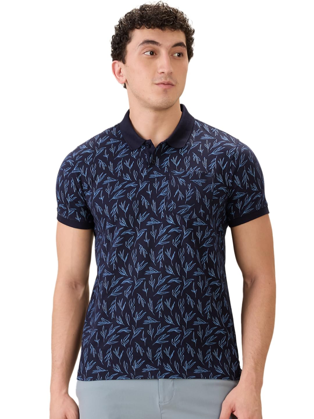parx Men Regular Fit Print Pattern Cotton Polyester Blend Half Sleeve Polo Neck Casual T-Shirt-picture-21