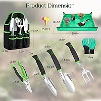 Vista 9 de Housolution Gardening Tools Set, 8PCS Heavy Duty Garden Tools with Non-Slip Rubber Grip with Large Garden Bag for Tools Aluminum Alloy Hand Tools