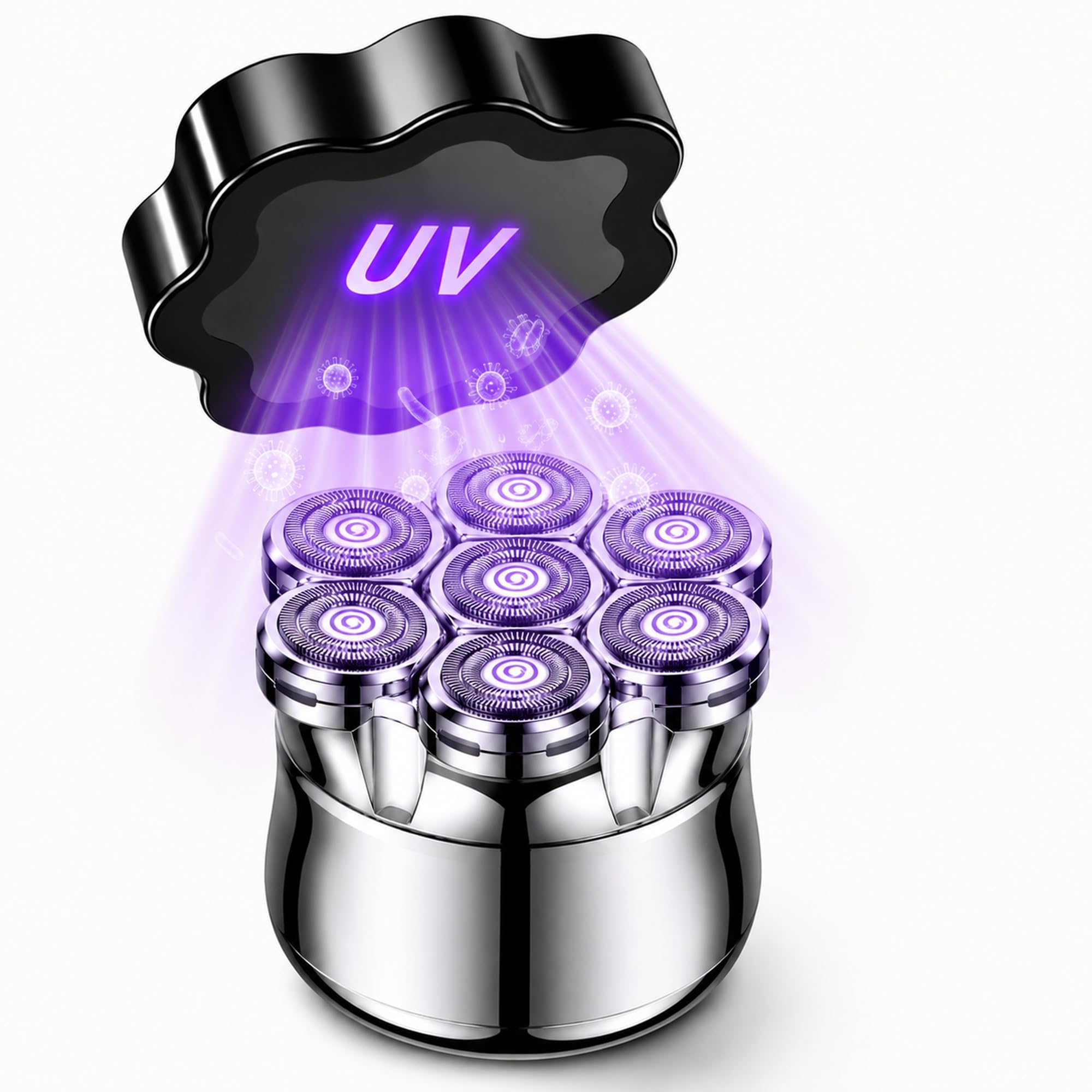 Afeitadora de cabeza para hombres calvos, tapa de limpieza UV mejorada 2026