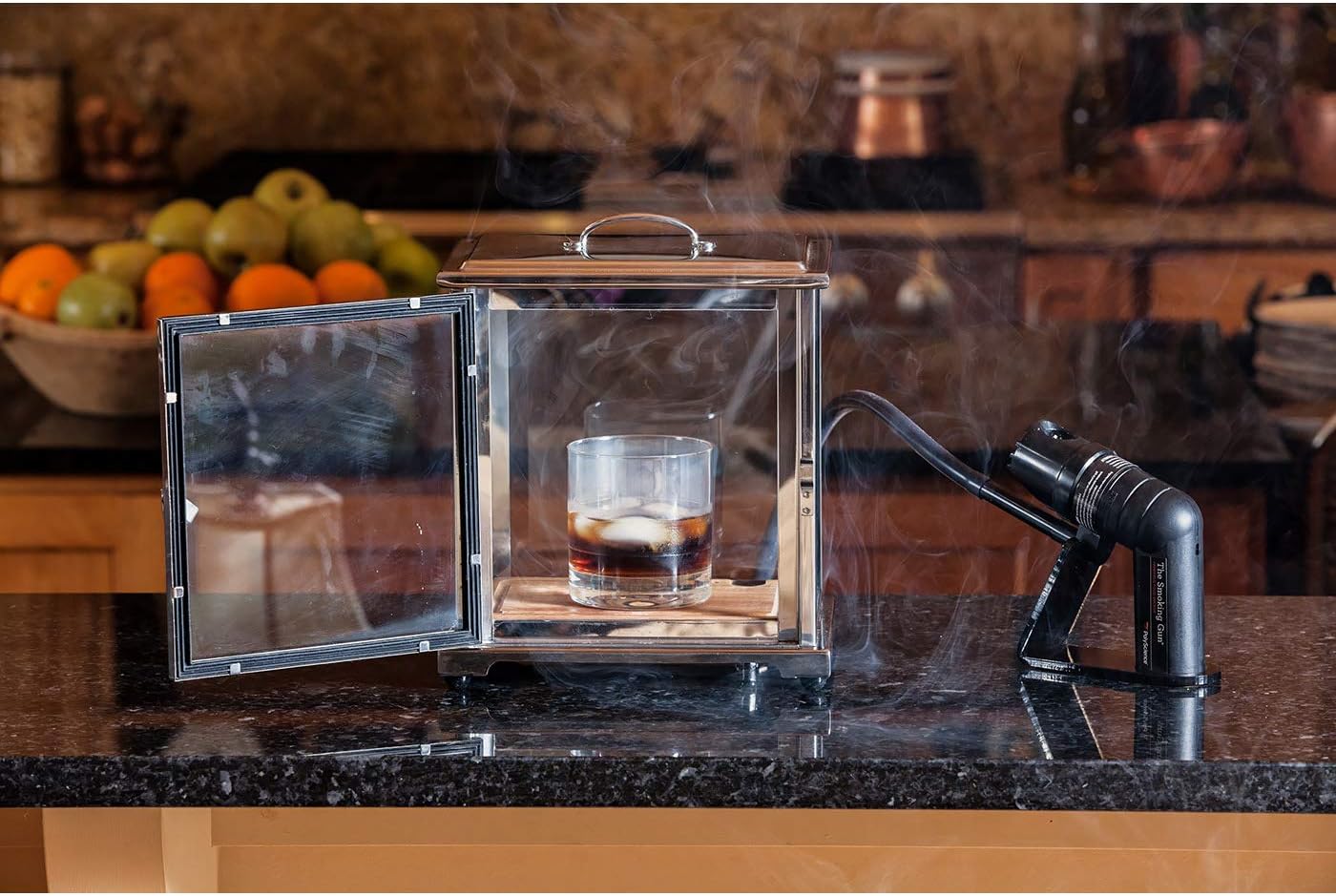 Crafthouse by Fortessa Glass Cocktail Smoking Box with Handheld Smoker