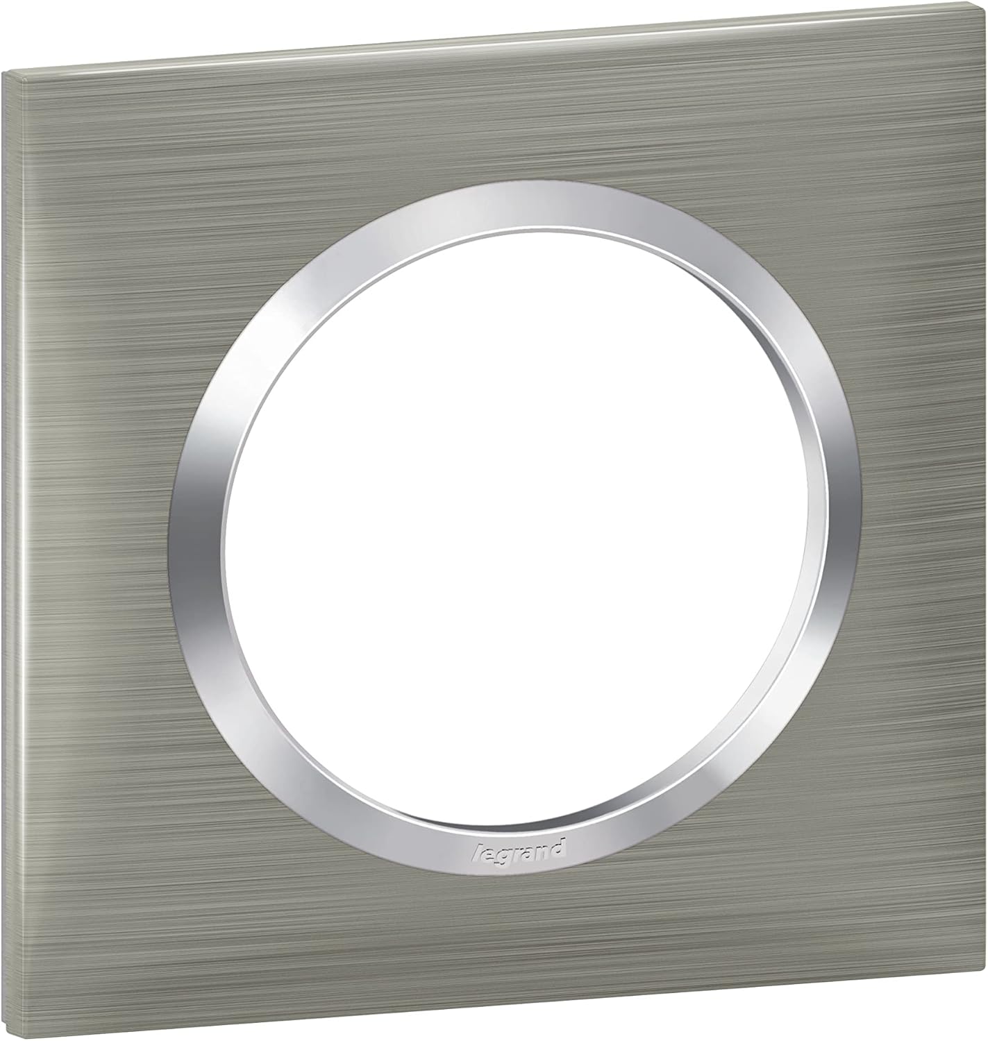 Legrand 600871 Square Dooxie Plate 1 Post Brushed Stainless Steel Effect