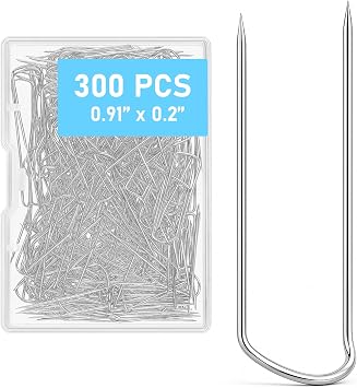 300 Pack U Pins for Crafts,0.9" x 0.28" Blocking Pins,Stainless Steel Positioning Fork Pins for Sewing,Knitting,aligning,Applique,Needlepoint,Crocheting,DIY, Jewelry Making, Art Projects