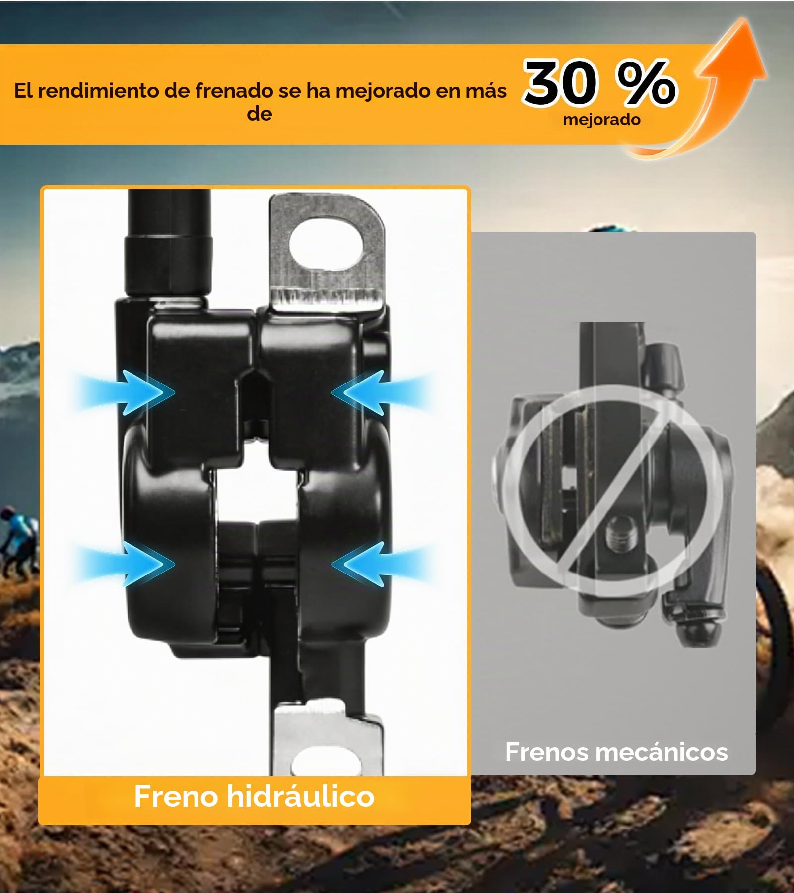 Juego de Frenos Hidráulicos de Bicicleta, Freno HidráUlico de Disco de Aleación de Aluminio para MTB para Bicicleta de Montaña, Delantero 800mm, Trasero 1400mm