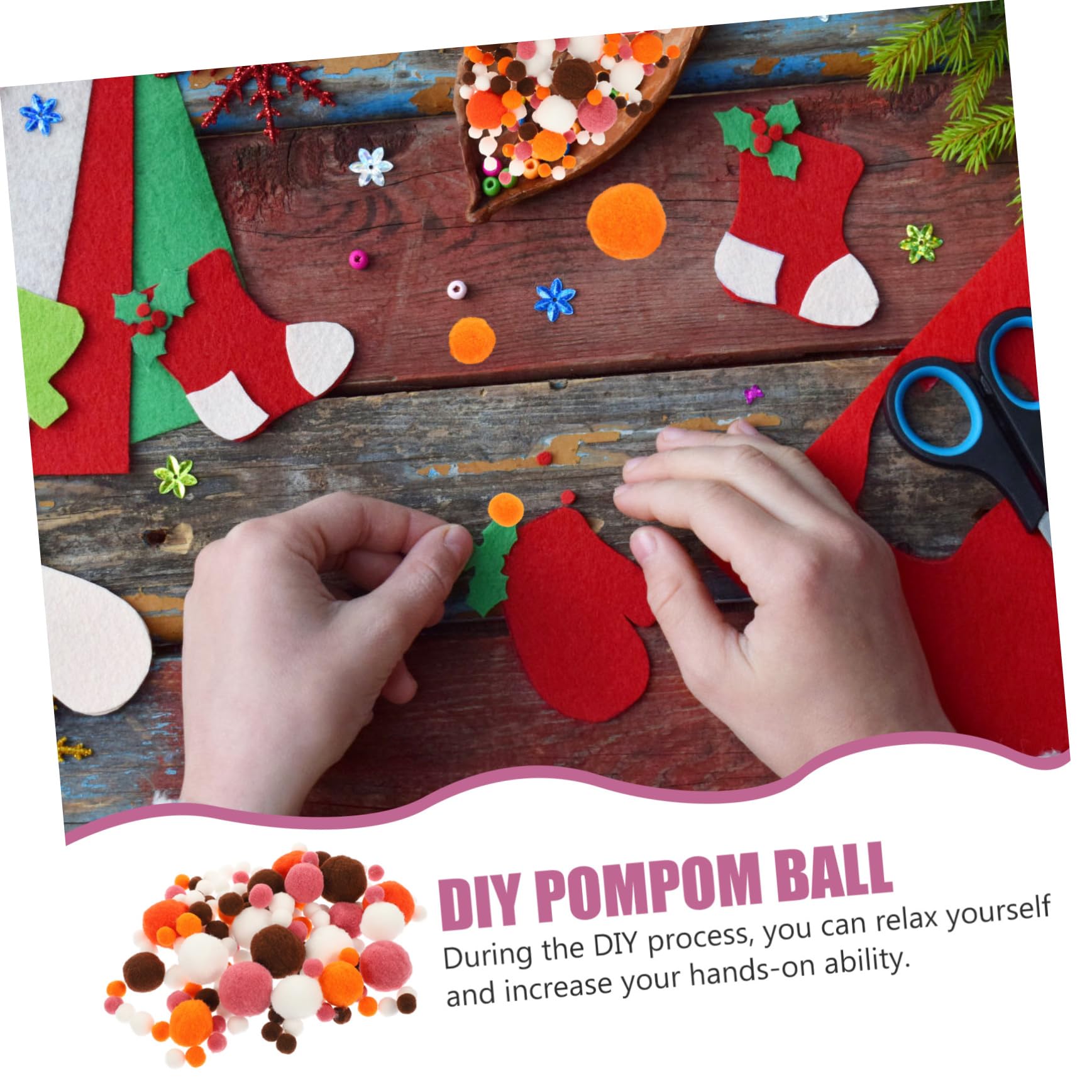 SHINEOFI 5 Piezas 3 pelota de peluche chirriantes para perros pompones Bolas de pom pom Decoración de accesorios bolas esponjosas artificiales ropa materiales de bricolaje poliéster