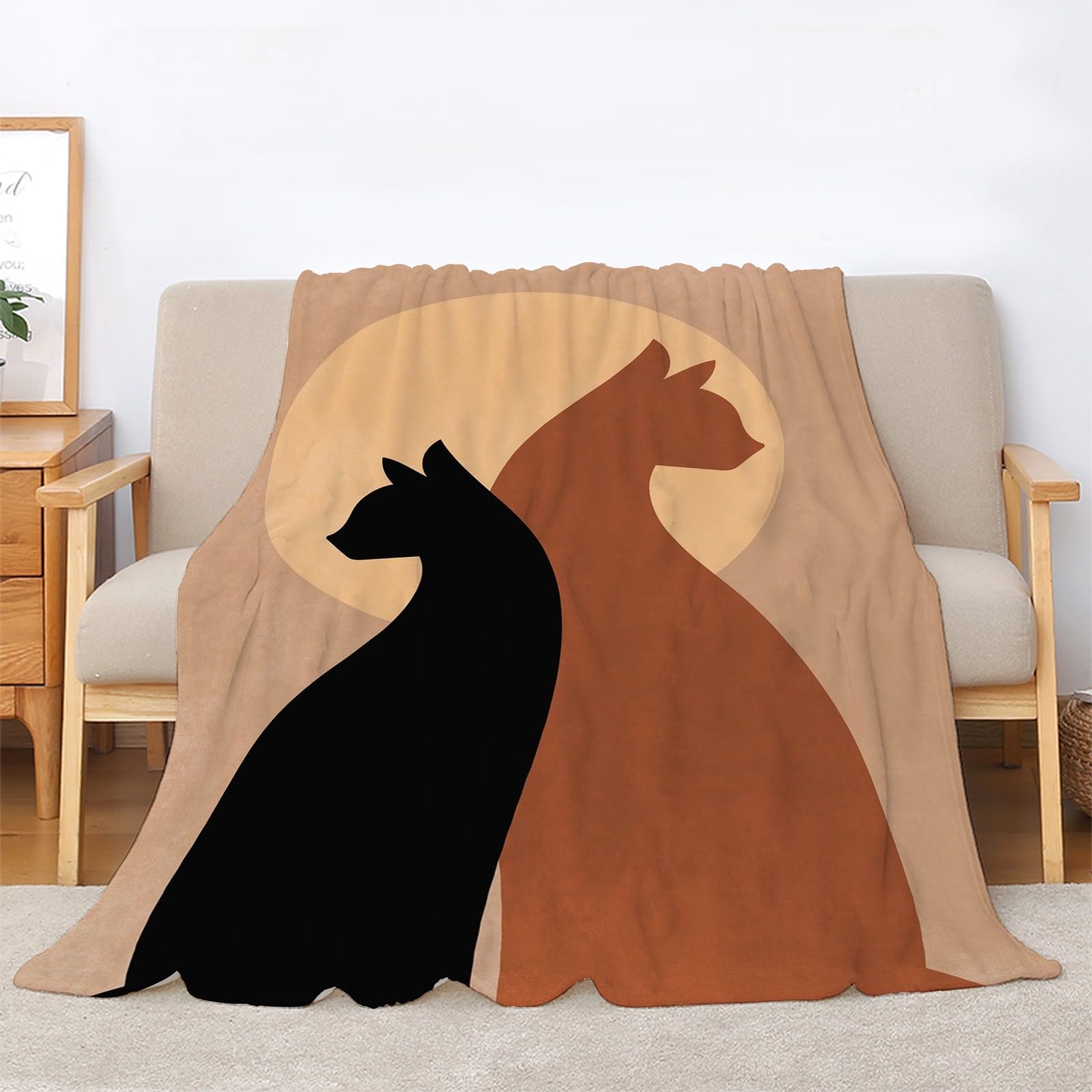 Koc Koło Kocy Kocie Łóżko Pojedyncze Ciepły Miękki Koc Sofa Puszysty Flanelowy 180 x 200 cm Na Wszystkie Pory Roku